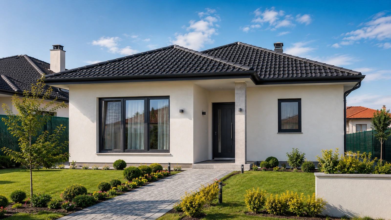 Sade tek katlı hafif çelik ev dış cephe modeli