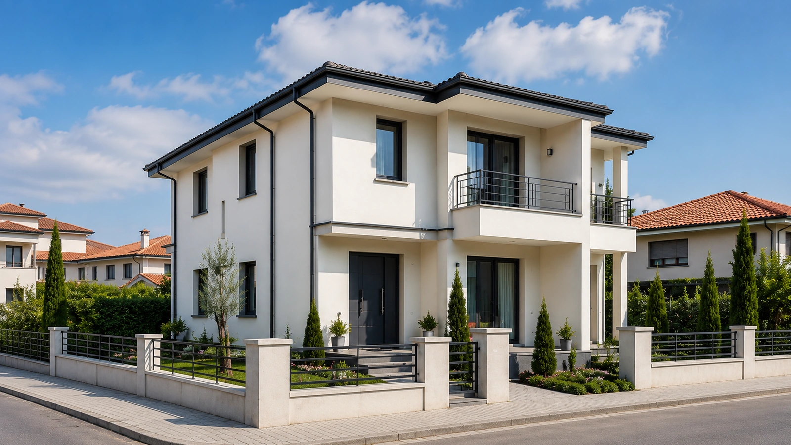 Modern dubleks hafif çelik villa dış cephe modeli